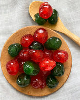 Red & green cherries, whole & broken